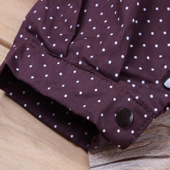 3-6 month Baby Girl Red/Brown Romper 2 piece. - Picture 3 of 4